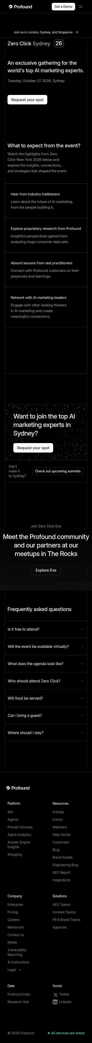 tryprofound.com/zeroclick/sydney on mobile