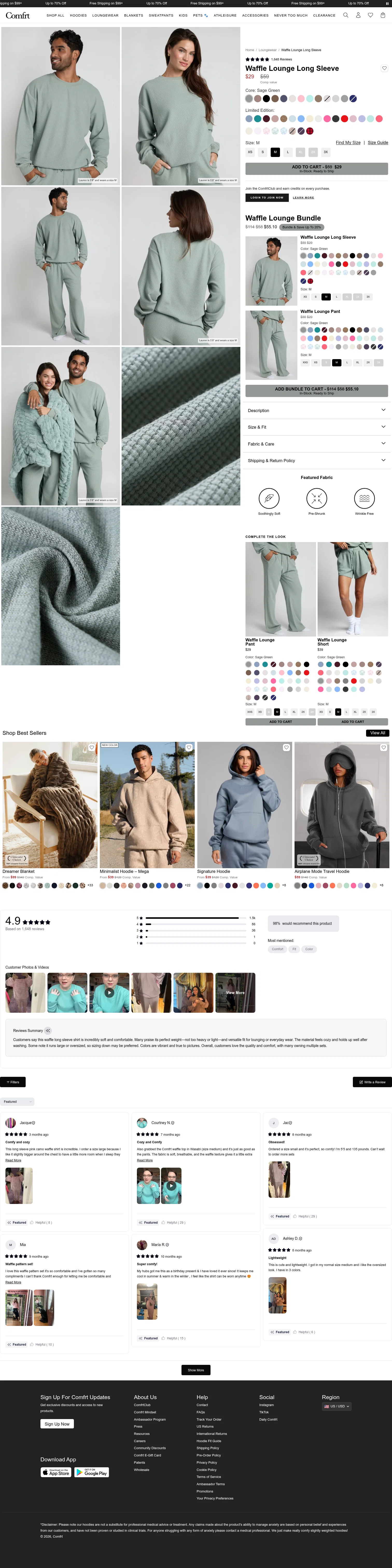 Comfrt landing page