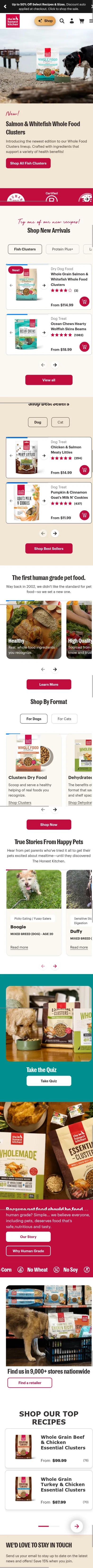 thehonestkitchen.com on mobile, full screenshot