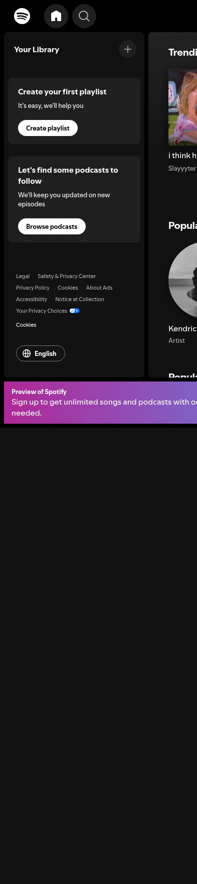 spotify.app.link on mobile, full screenshot