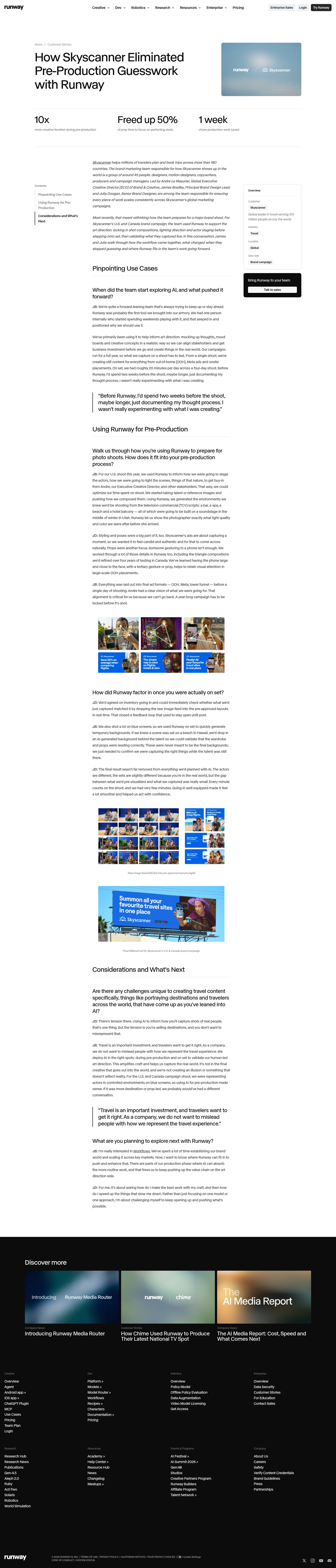 runway.com/news/customers/skyscanner on desktop