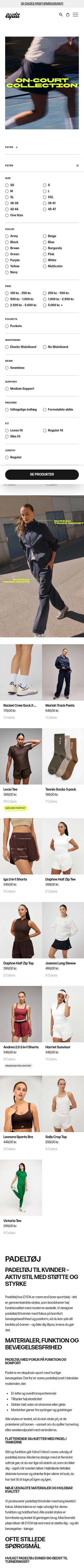 eyda.dk/collections/padel on mobile