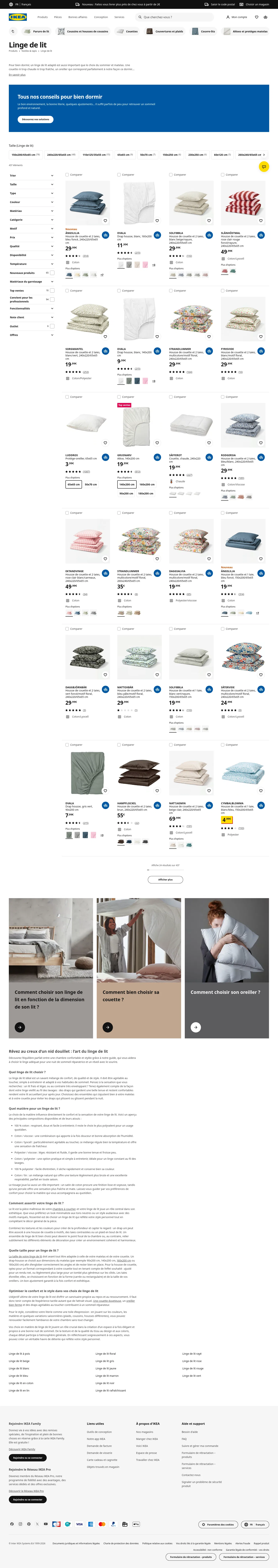 ikea.com/fr/fr/cat/linge-de-lit-tl004 on desktop, full screenshot