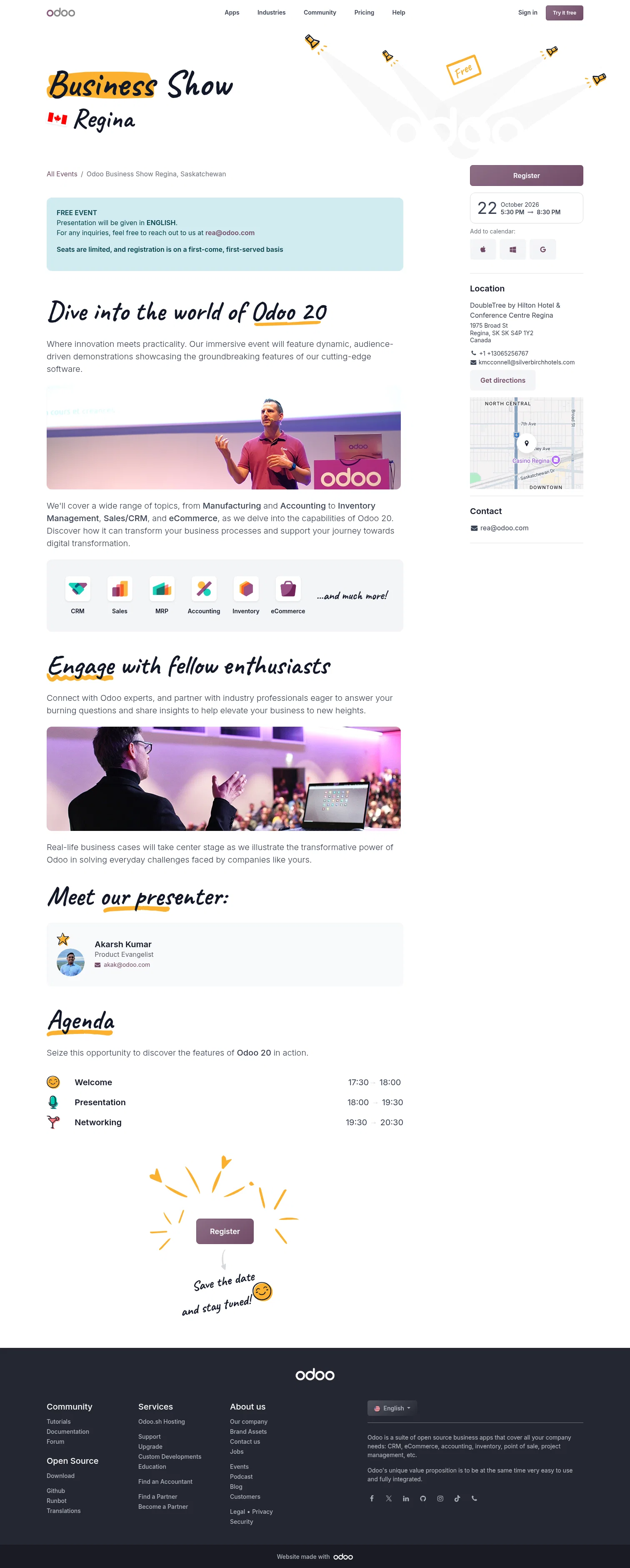 odoo.com/event/odoo-business-show-regina-saskatchewan-12478/register on desktop