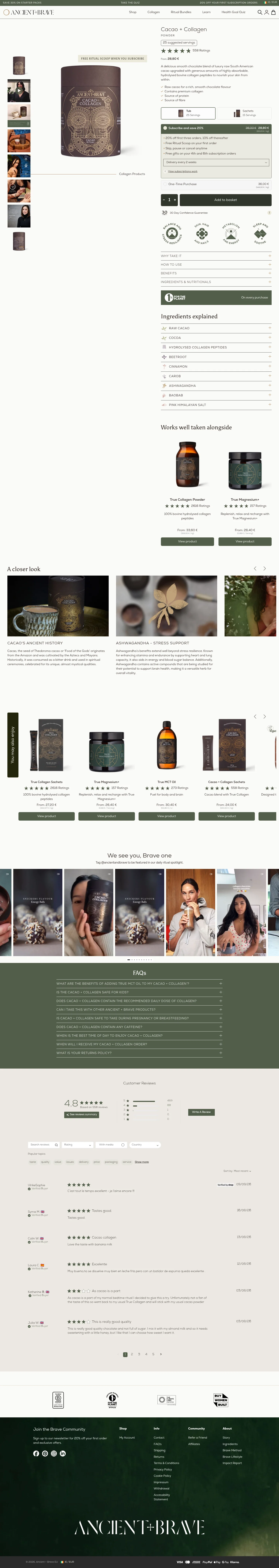 ancientandbrave.eu/products/cacao-collagen on desktop