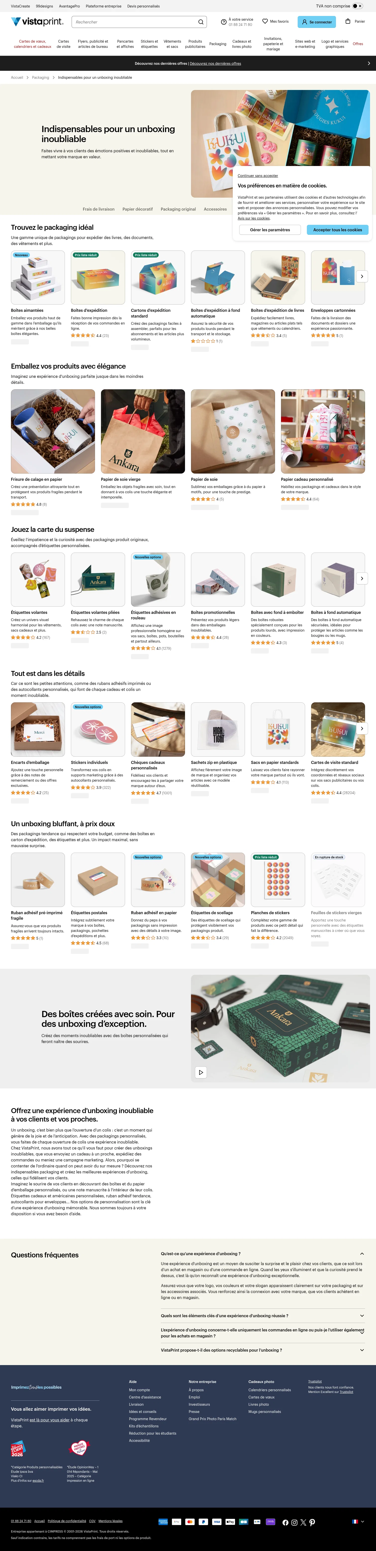 Vistaprint landing page