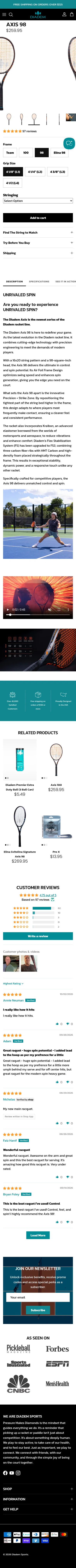 diademsports.com/products/axis-98 on mobile