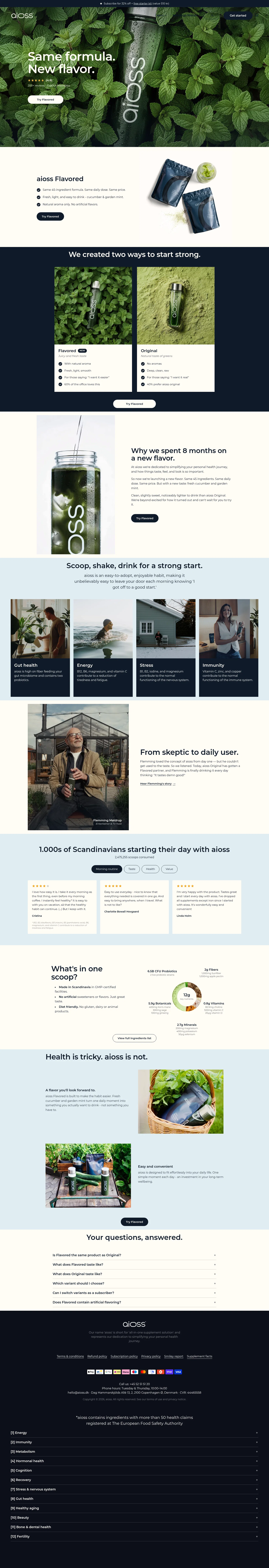 Aioss landing page
