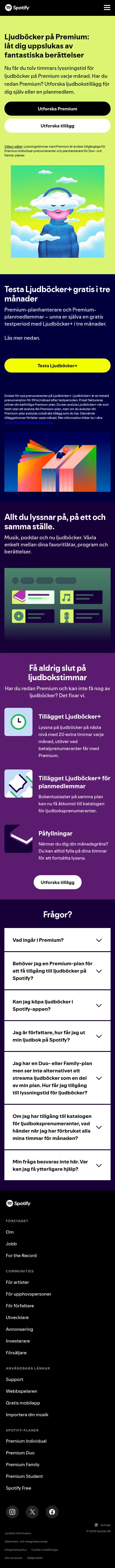 spotify.com/se/audiobooks on mobile, full screenshot
