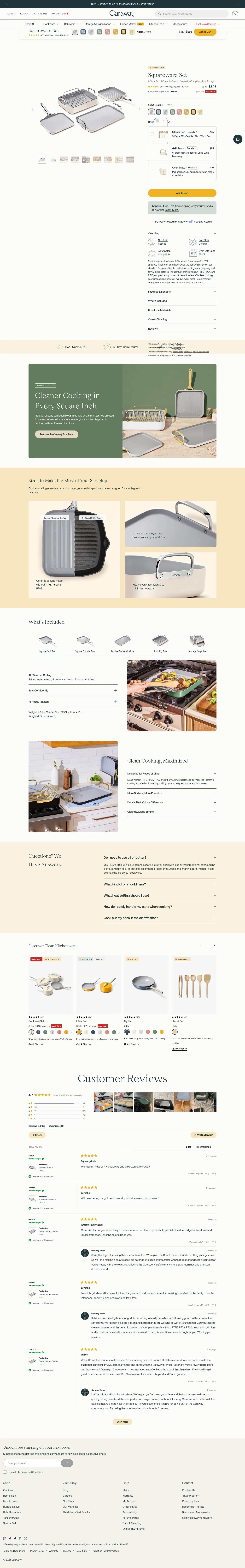 carawayhome.com/products/squareware-set on desktop, full screenshot