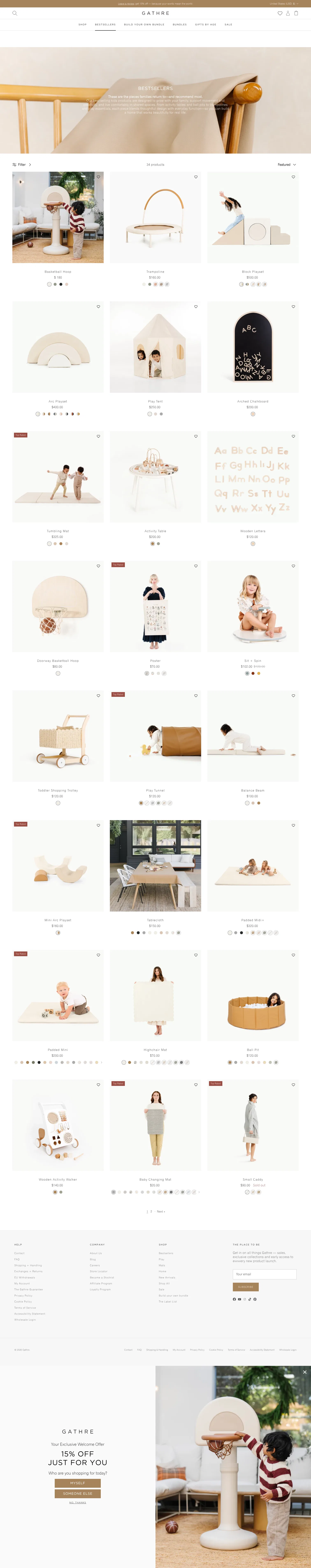 gathre.com/collections/best-sellers on desktop, full screenshot