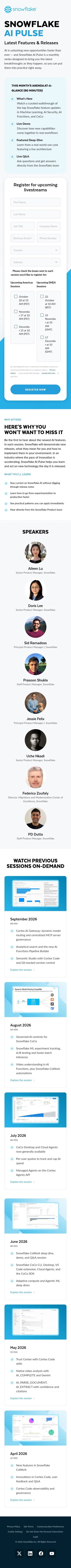 snowflake.com/en/ai-pulse on mobile, full screenshot