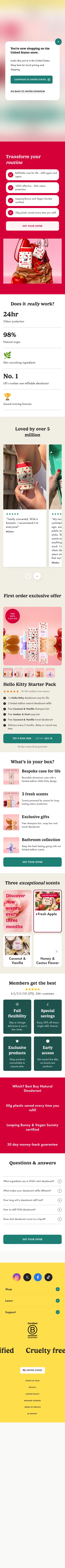 wearewild.com/internal/lp/hello-kitty-starter-pack on mobile, full screenshot