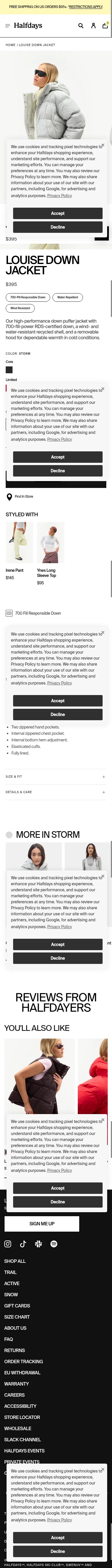 halfdays.com/products/louise-down-jacket-storm on mobile