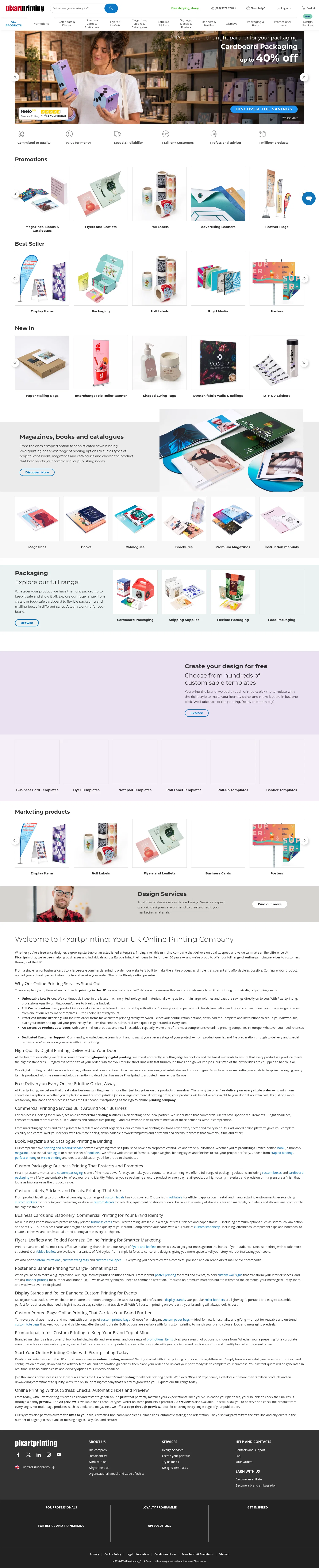 Pixartprinting landing page