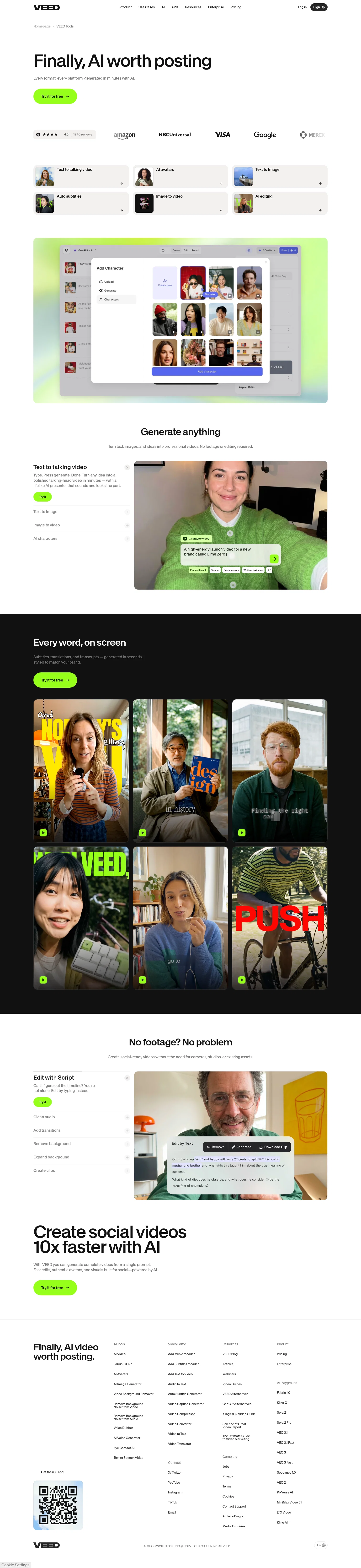 Veed landing page