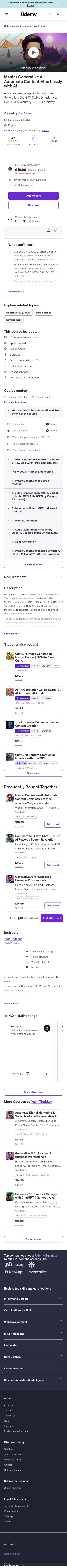 udemy.com/ai-content-generation on mobile, full screenshot