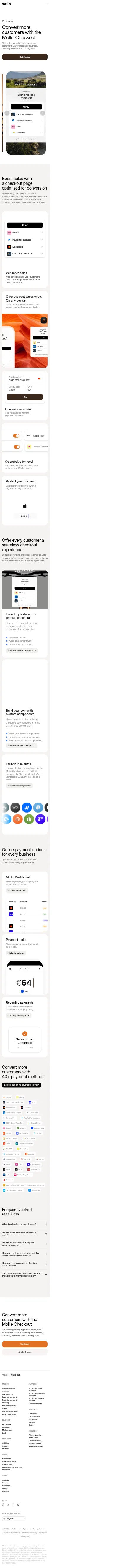 mollie.com/products/checkout on mobile, full screenshot