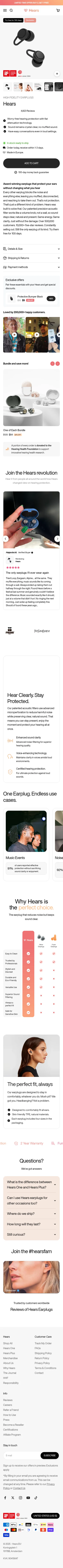 hears.com/products/hears-earplugs on mobile