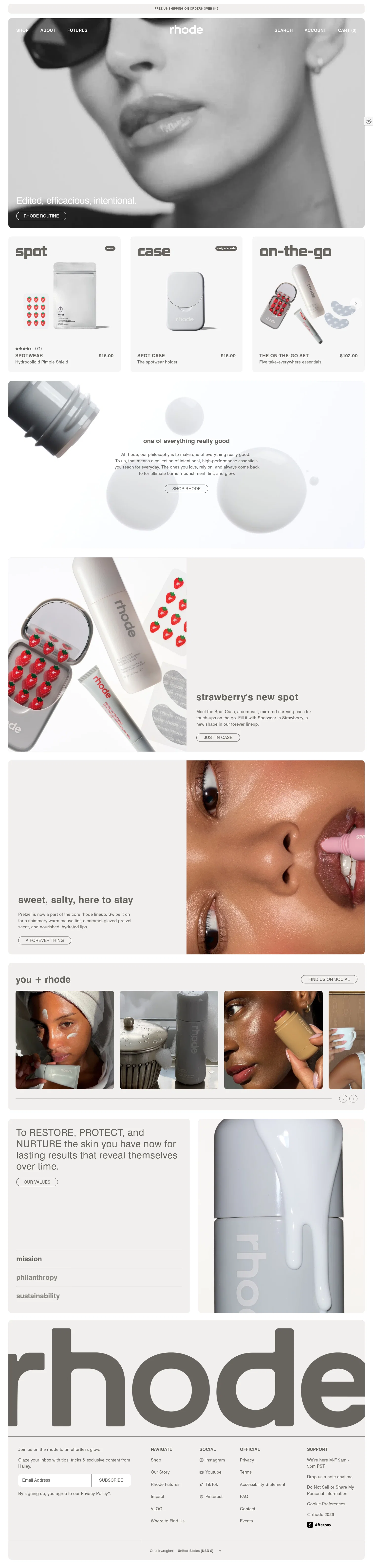 rhode landing page