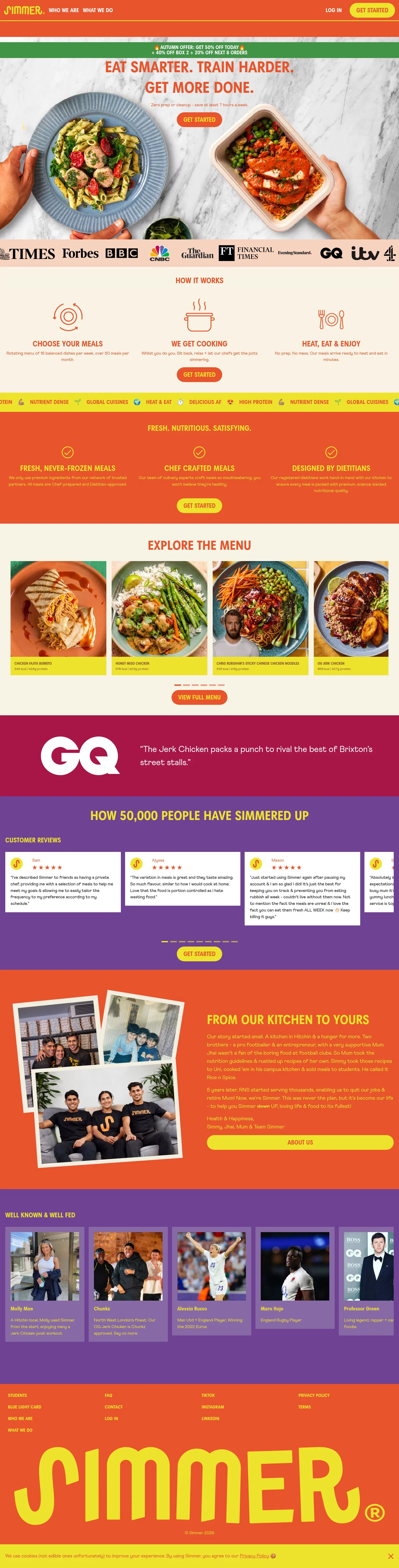 Simmer landing page