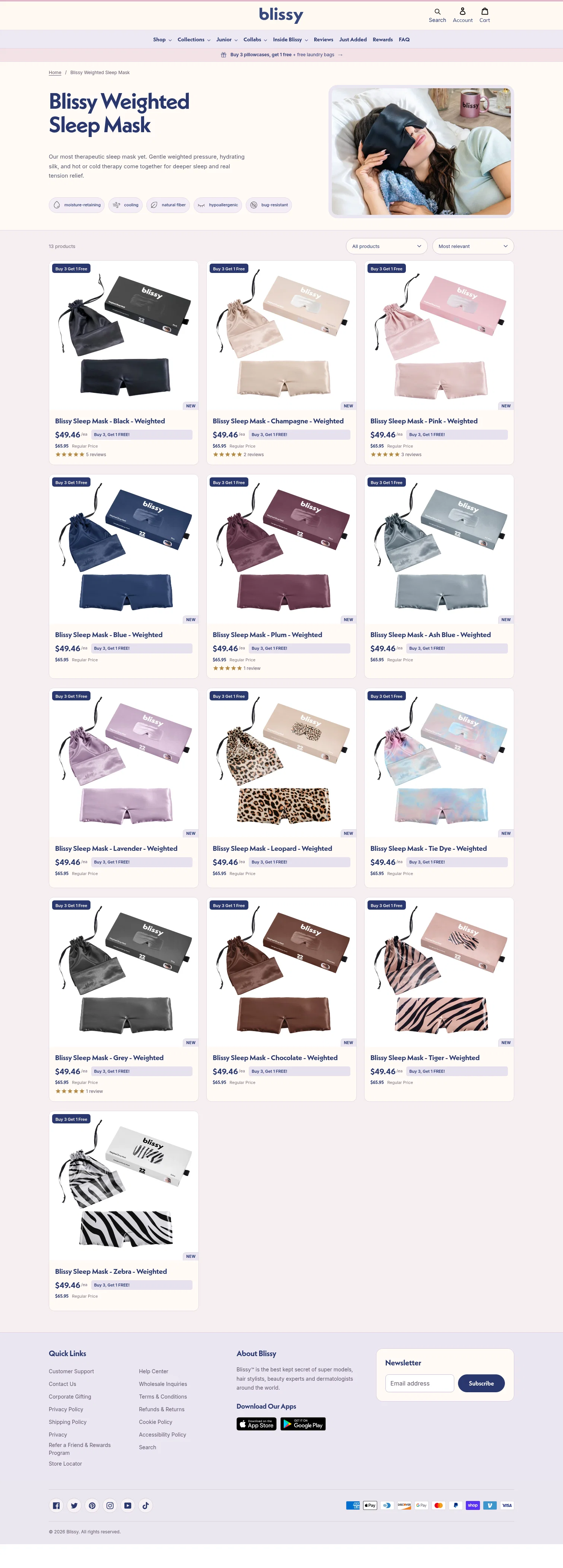 Blissy landing page