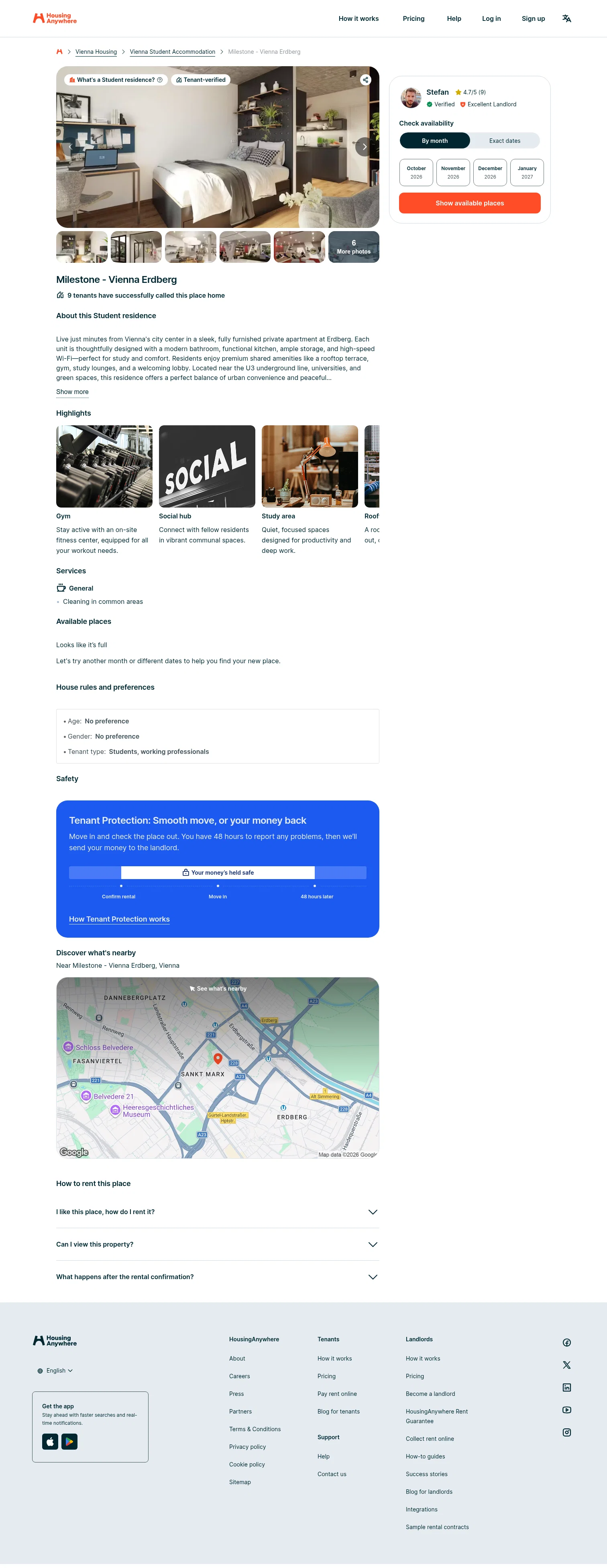 HousingAnywhere landing page