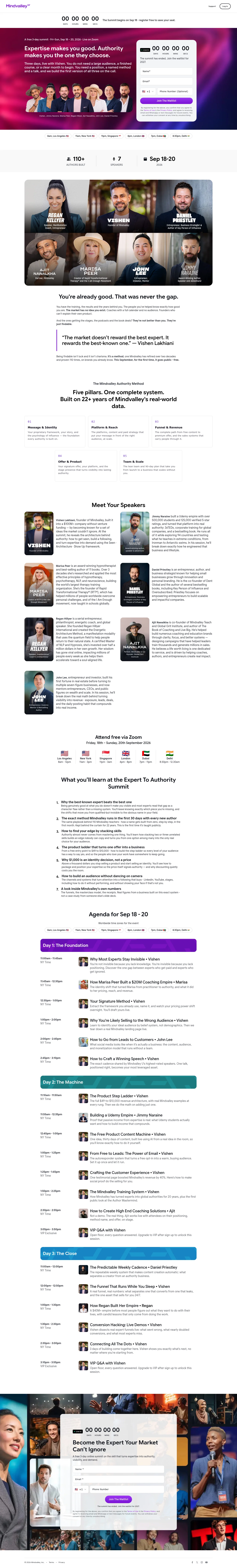 Mindvalley landing page