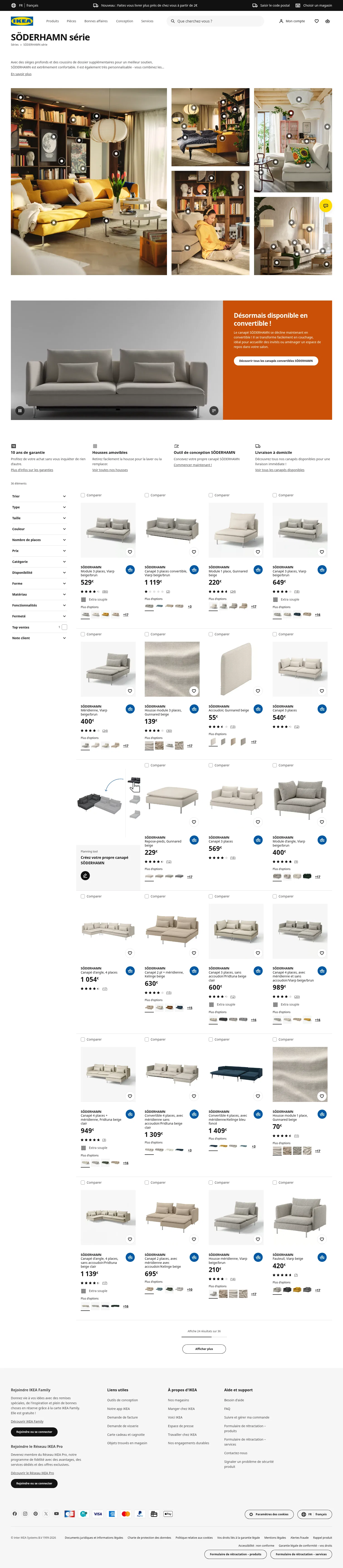 ikea.com/fr/fr/cat/soederhamn-serie-22178 on desktop, full screenshot