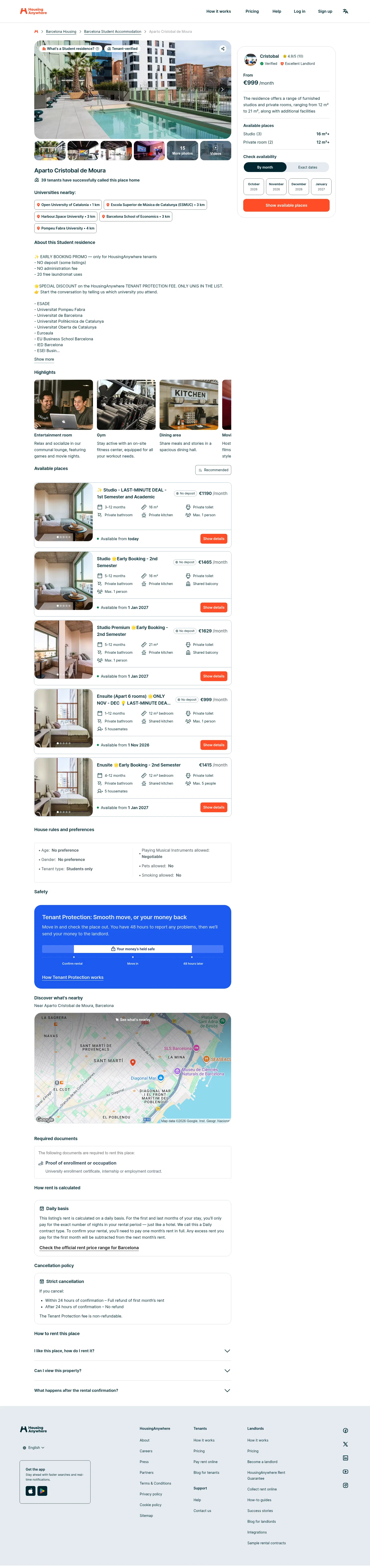 housinganywhere.com/s/Barcelona--Spain/student-accommodation/aparto---cristobal-de-moura-1686017 on desktop, full screenshot