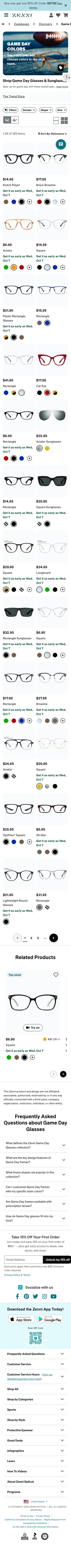 zennioptical.com/b/eyewear/game-day-glasses on mobile