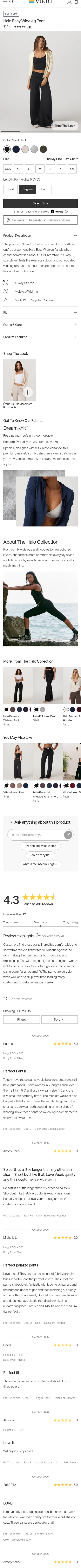 vuoriclothing.com/products/womens-halo-easy-wideleg-pant-solid-black on mobile, full screenshot