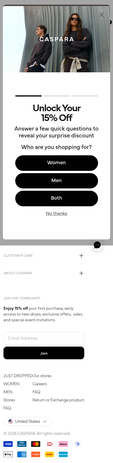 casparasports.com/pages/raquet-club-teaser on mobile, full screenshot
