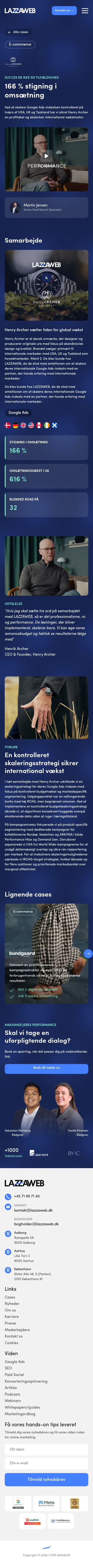 lazzaweb.dk/cases/henry-archer on mobile, full screenshot
