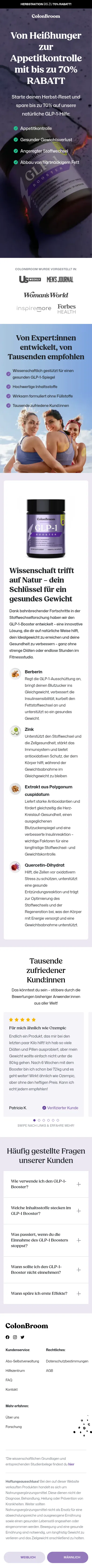 colonbroom.com/de/glp-1 on mobile, full screenshot