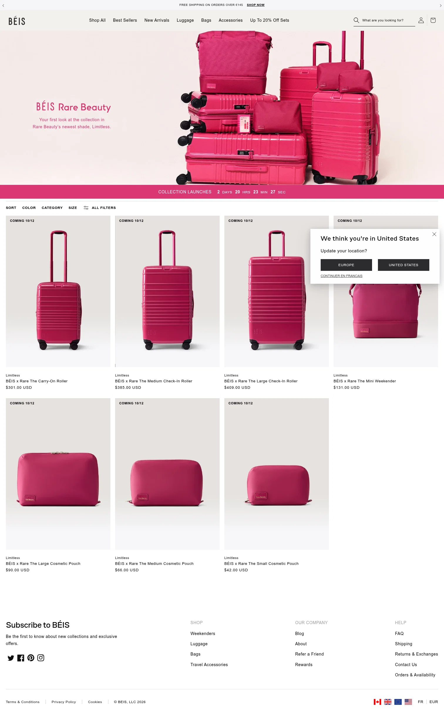 Béis landing page