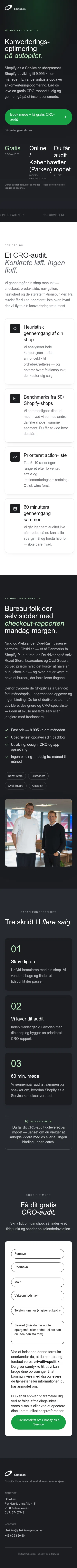 shopifyasaservice.dk/cro on mobile, full screenshot