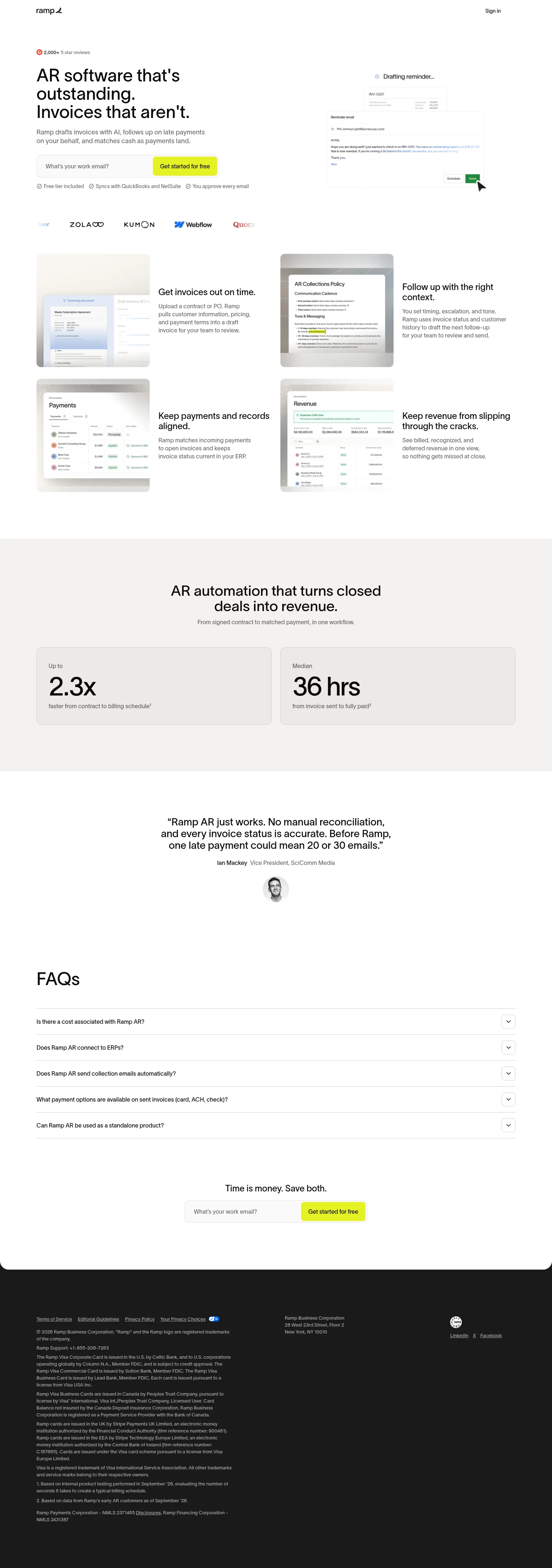 Ramp landing page