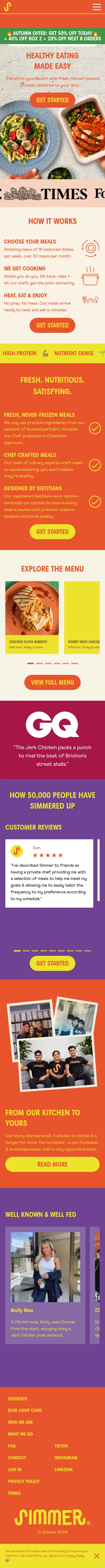 simmereats.com on mobile, full screenshot