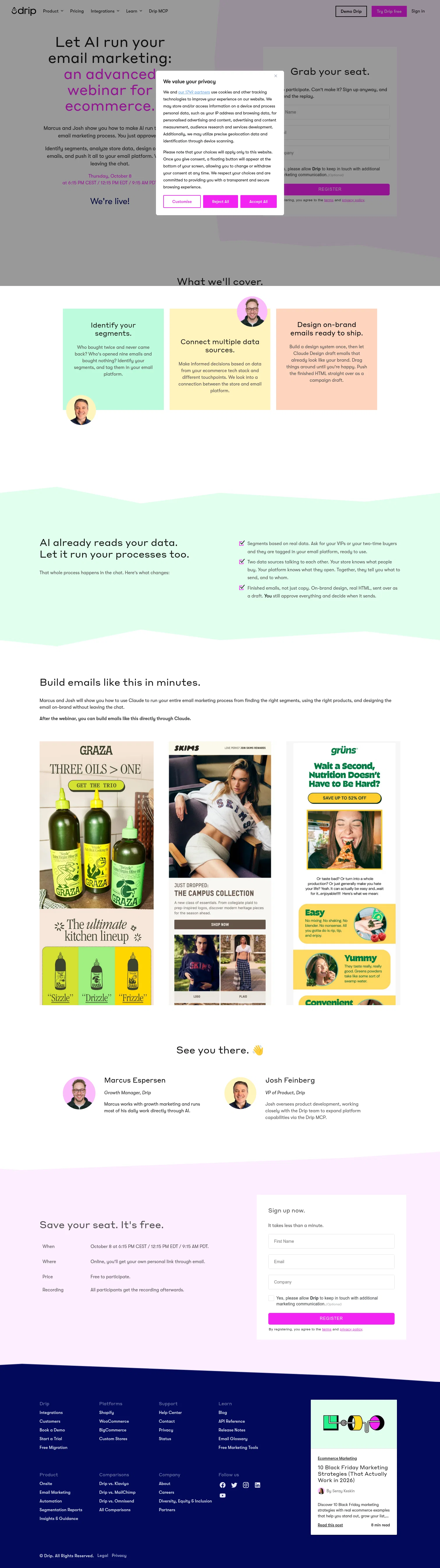 Getdripapp landing page