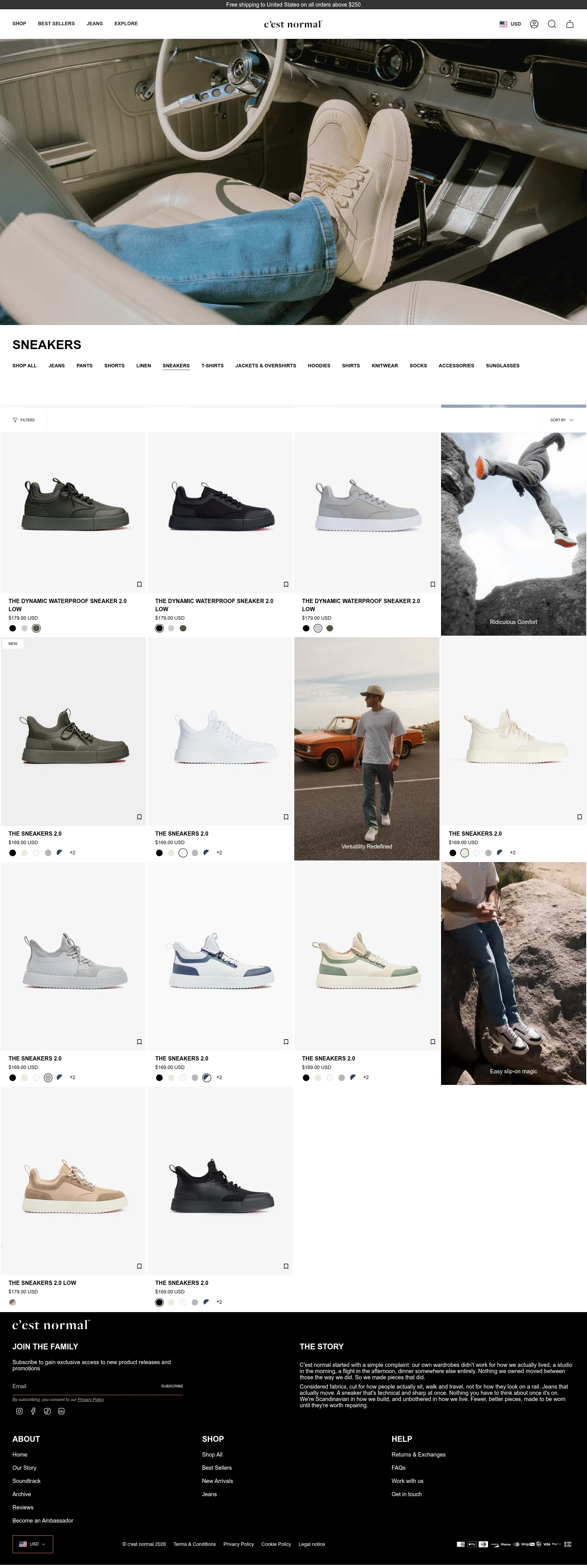 cestnormal.com/collections/sneakers on desktop