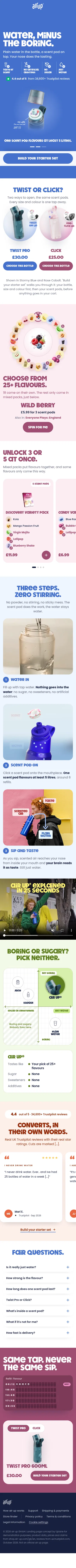 get.air-up.com/bored-of-water on mobile, full screenshot