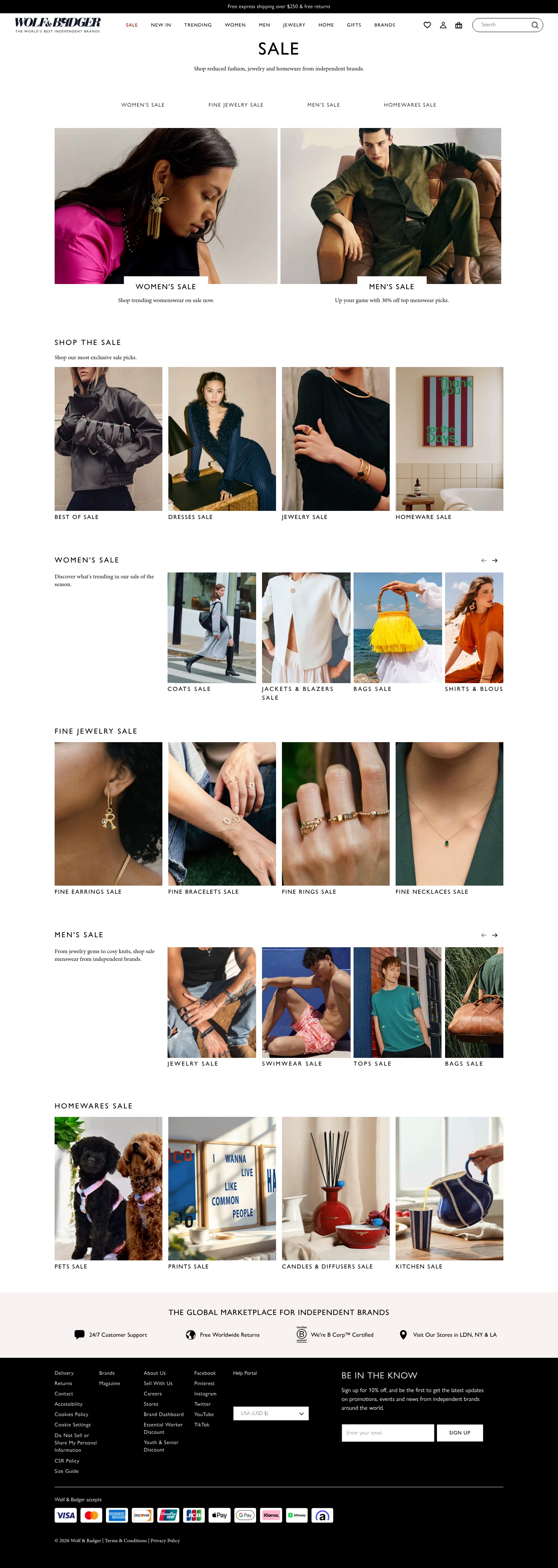 Wolf & Badger landing page