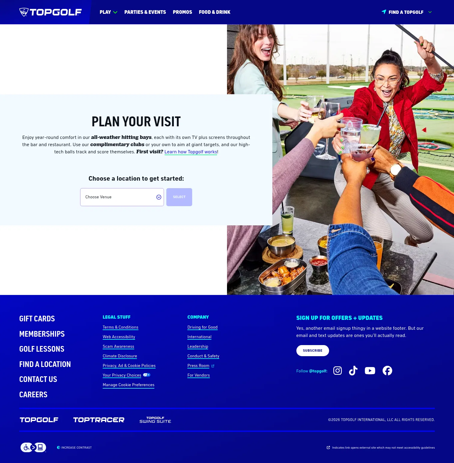 topgolf.com/us/plan-a-visit on desktop, full screenshot