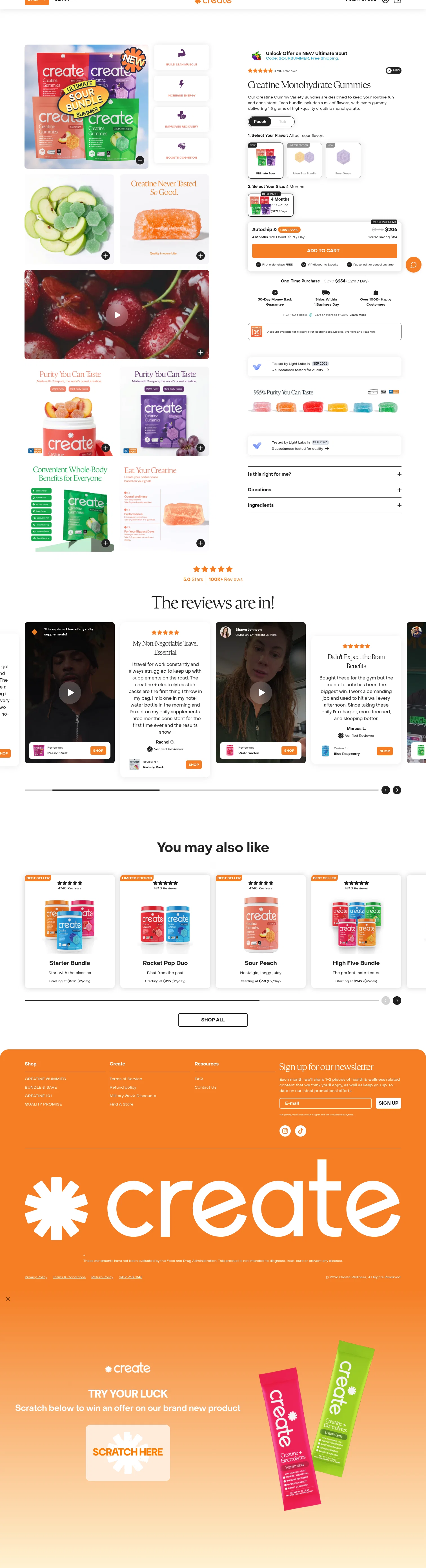 Create Wellness landing page