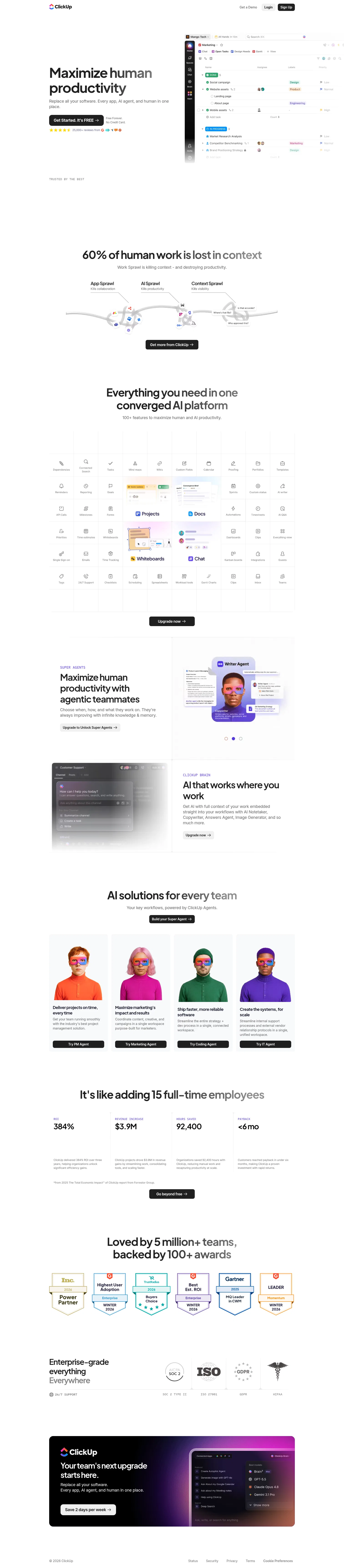clickup.com/lp/get-started on desktop, full screenshot