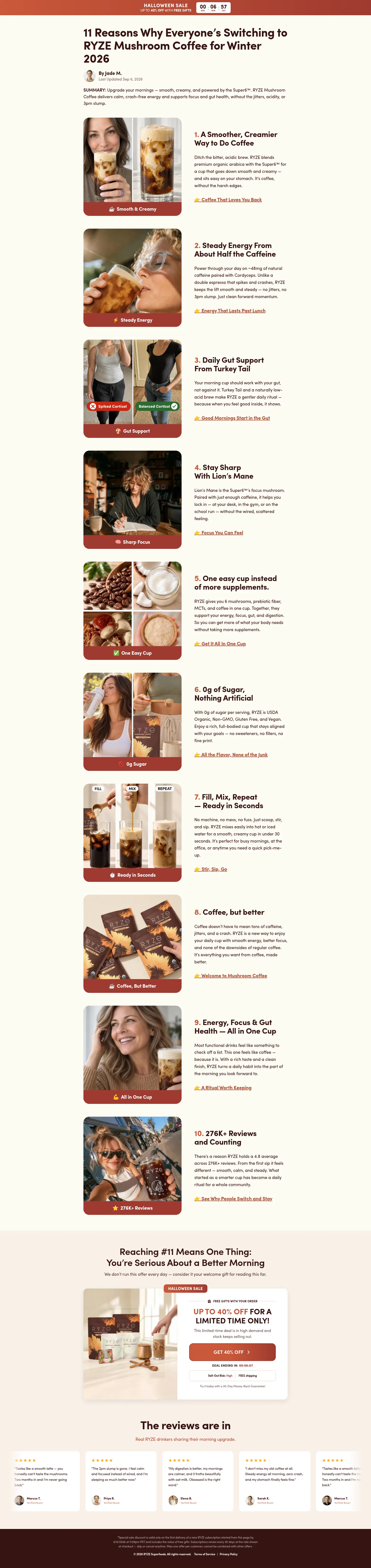 shop.ryzesuperfoods.com/p/11-reasons-switching-listicle on desktop, full screenshot
