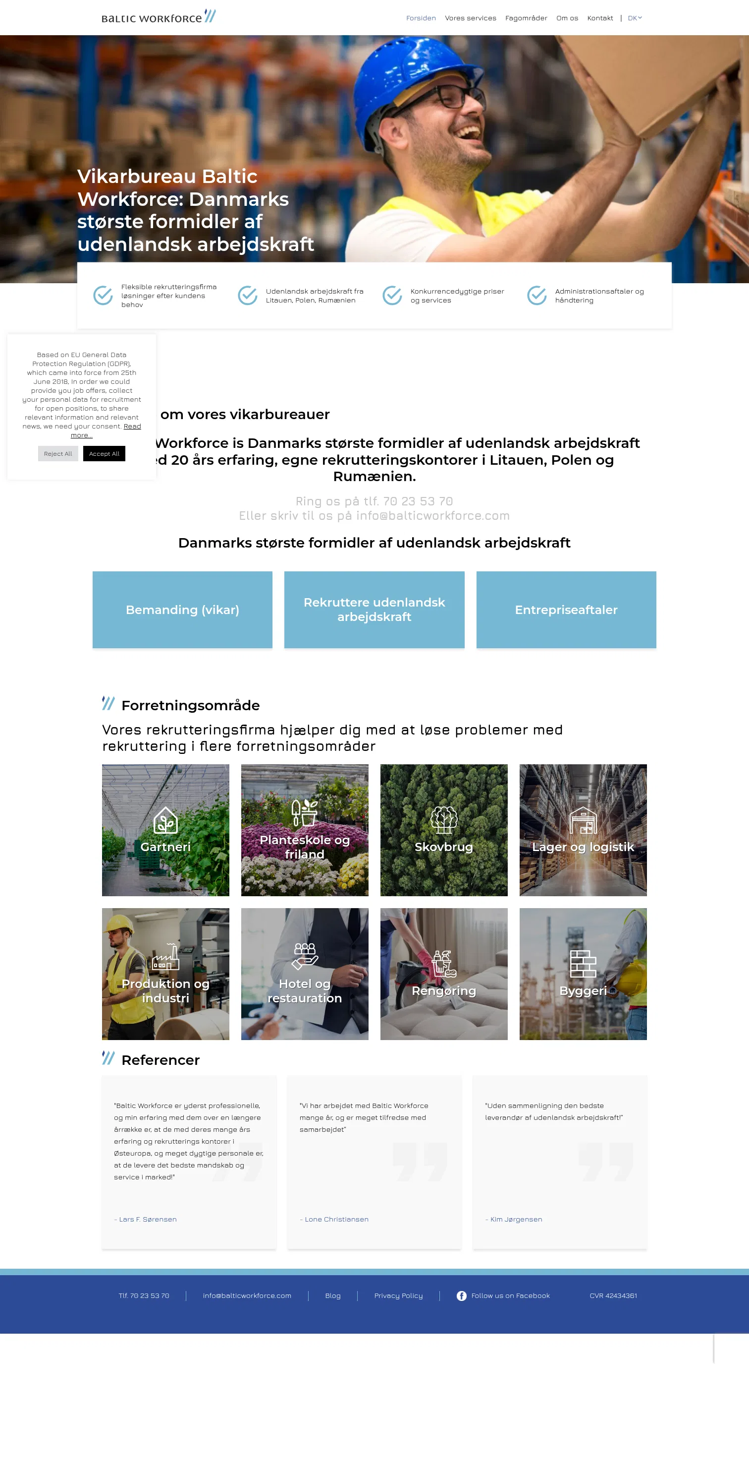 balticworkforce.dk on desktop, full screenshot