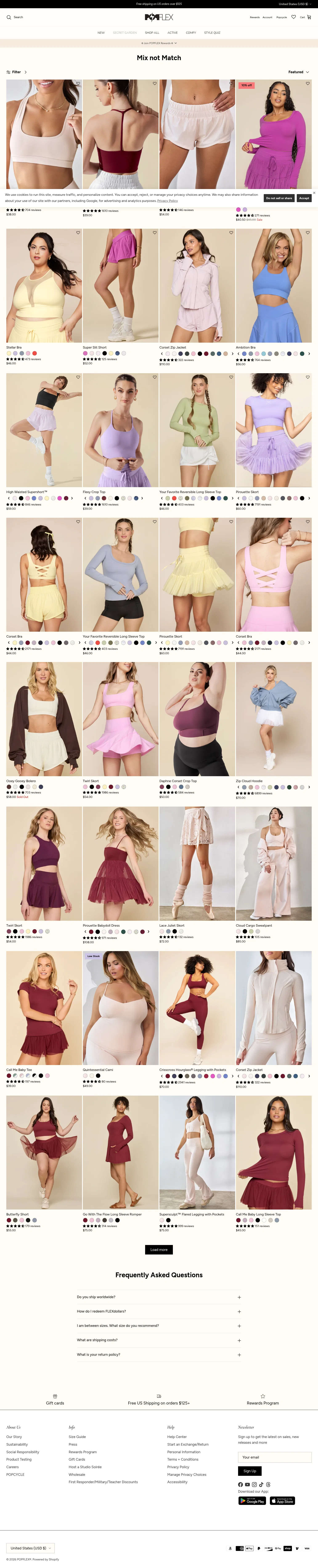 popflexactive.com/collections/mix-not-match on desktop, full screenshot