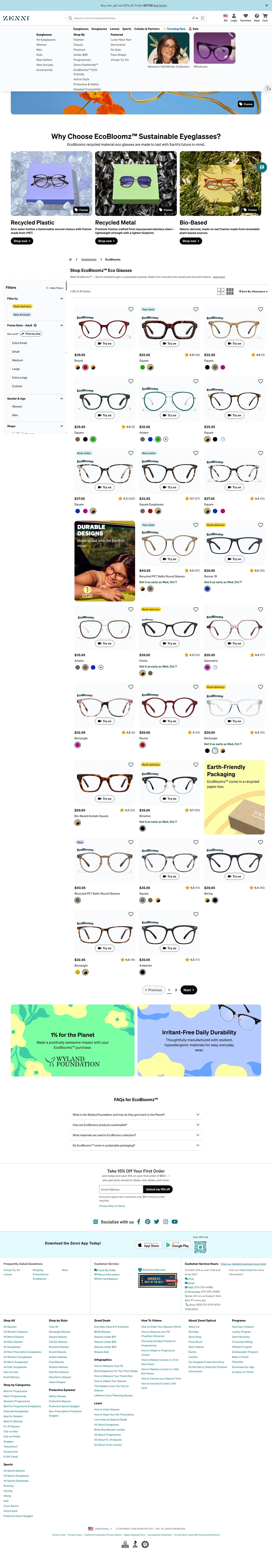 zennioptical.com/b/eyeglasses/ecobloomz on desktop